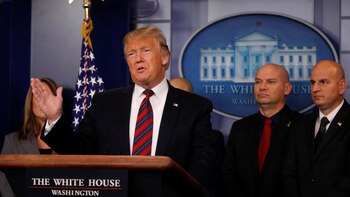 Donald Trump en rueda de