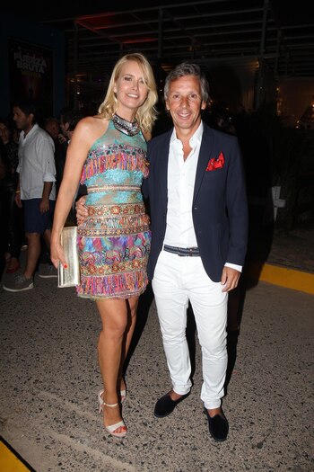 Valeria Mazza y Alejandro Gravier a su llegada a la fiesta en Punta del Este
