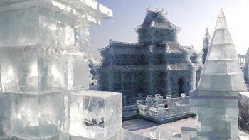 Una gran escultura de hielo