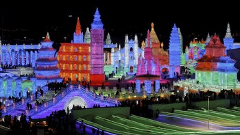 Esculturas iluminadas en Harbin