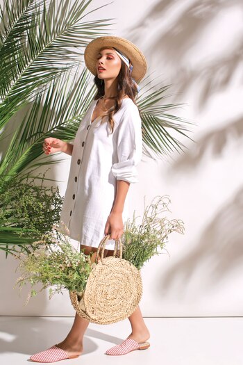 Vestido de lino amplio ($