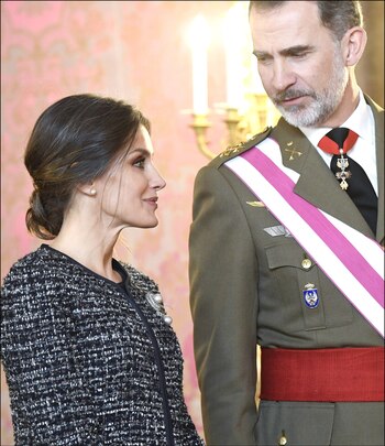 Letizia junto al rey Felipe.