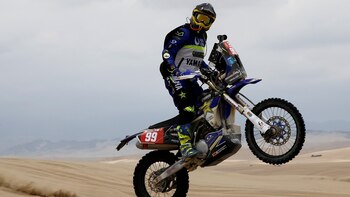 Javier Vega en acción durante la