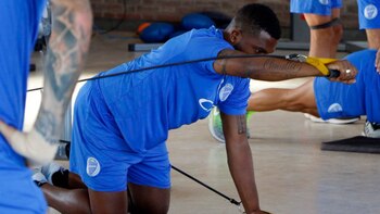 El delantero entrenó con Godoy