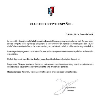 El comunicado que emitió Deportivo