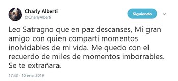 El mensaje que Charly Alberti