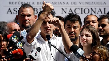 Juan Guaidó, tras su liberación,