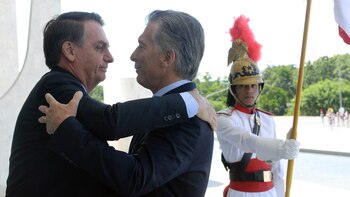 Bolsonaro y Macri en Brasilia, durante la reunión que ambos mantuvieron en enero