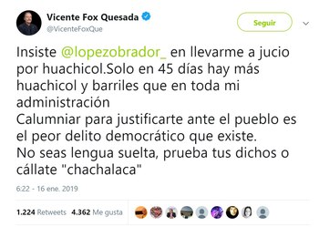Vicente Fox devolvió a AMLO
