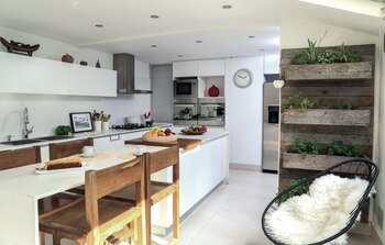 La cocina con su huerta