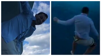 El hombre se lanzó desde