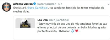 El artista agradeció en Twitter