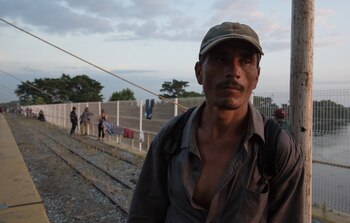 Integrantes de la caravana migrante