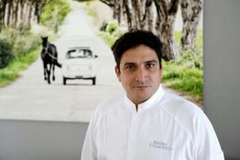 Mauro Colagreco en el restaurante