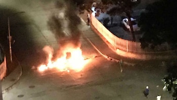 Una barricada en la calle