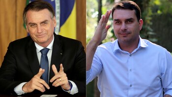 Jair y Flávio Bolsonaro (Reuters)