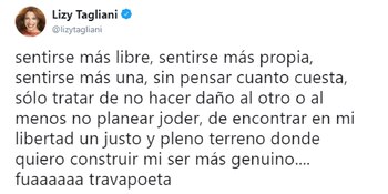 Lizy Tagliani también se refirió