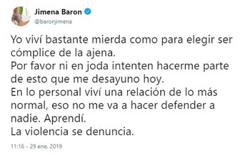 El mensaje de la actriz