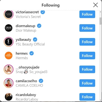 Estas son algunas de las cuentas que sigue (Foto: Instagram @Therealemmacoronel)