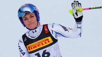 Lindsey Vonn antes del accidente (Reuters)