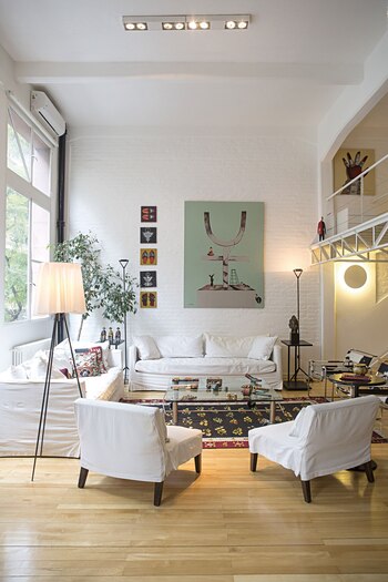 Living con cortinas roller