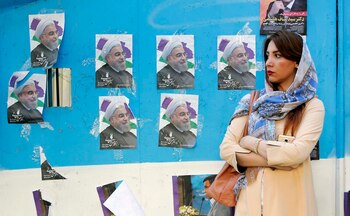 Una mujer iraní en las