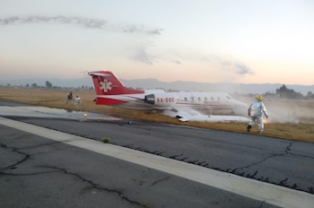 Ambulancia aérea aterrizó de emergencia