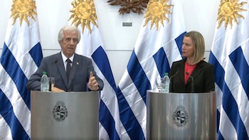 Tabaré Vázquez junto a Federica