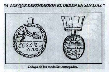 Medallas otorgadas a los que