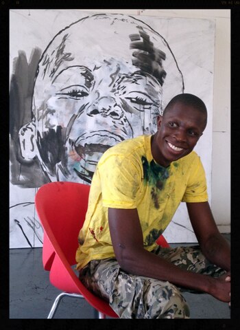 El artista sudafricano Nelson Makamo.