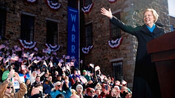 Senadora Elizabeth Warren, en su anuncio