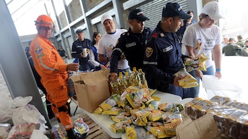 Ayuda humanitaria acopiada en Colombia