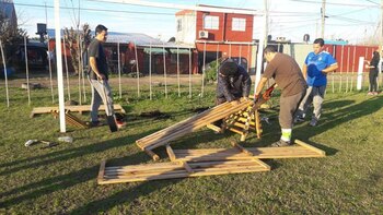 El campito donde armó la