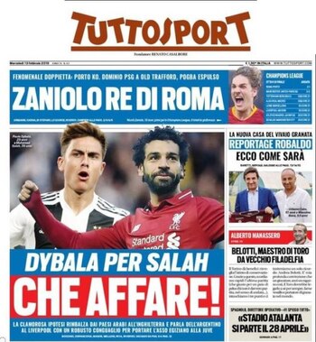 La portada de Tuttosport habla