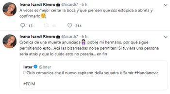 Los tuits de Ivana Icardi