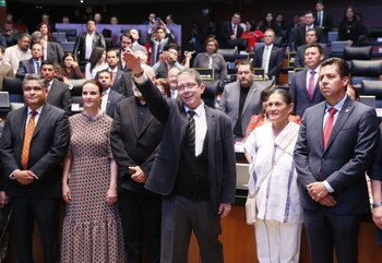 Jenaro Villamil rindió protesta en el Senado de la República como presidente del Sistema Público de Radiodifusión del Estado Mexicano. (FOTO: CUARTOSCURO.COM)