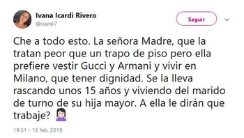 El mensaje de la ex