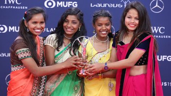 Un equipo femenino de fútbol