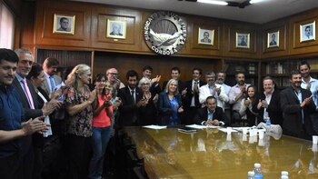 El fiscal Senestrari con los