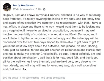 El mensaje compartido por el