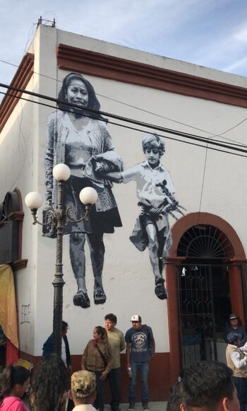 El mural de la cinta se encuentra en el tianguis Benito Juárez (Foto: Twitter)