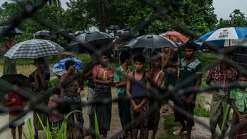 Rohinyás varados en un área