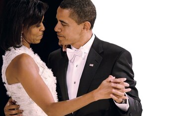 Michelle Obama unto al presidente