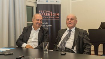 Barenboim en Berlín, con el secretario de Medios Hernán Lombardi (Martín T. Raggio)