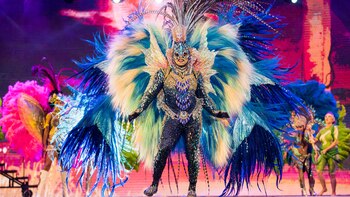 Emanuel Gómez (Ara Berá), ganador del Premio a Mejor Traje Masculino del Carnaval 2019 (Prensa Fénix/Carnaval de Corrientes)