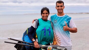 Collueque y el neuquino Franco Balboa, los ganadores de la prueba de canotaje en sus respectivos géneros