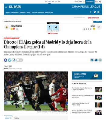 “Ajax golea al Madrid y