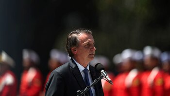Jair Bolsonaro durante una ceremonia