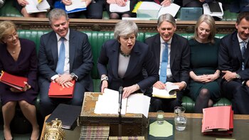 La premier Theresa May, ante