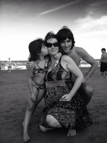 En la playa, cuando Belén